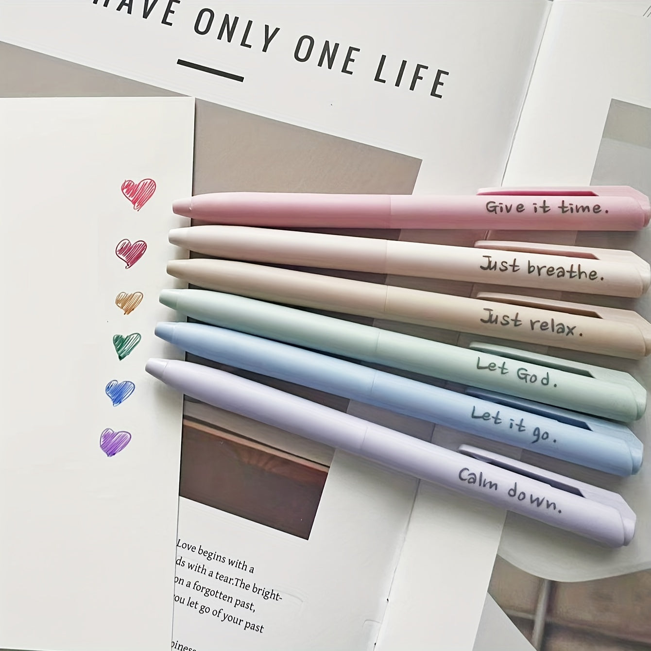 [Anxiety Release] Morandi Aesthetic Gel Ink Pen | 6pcs | Soft Touch | Smooth Writing | Dry Fast | Journaling School&Office Supplies