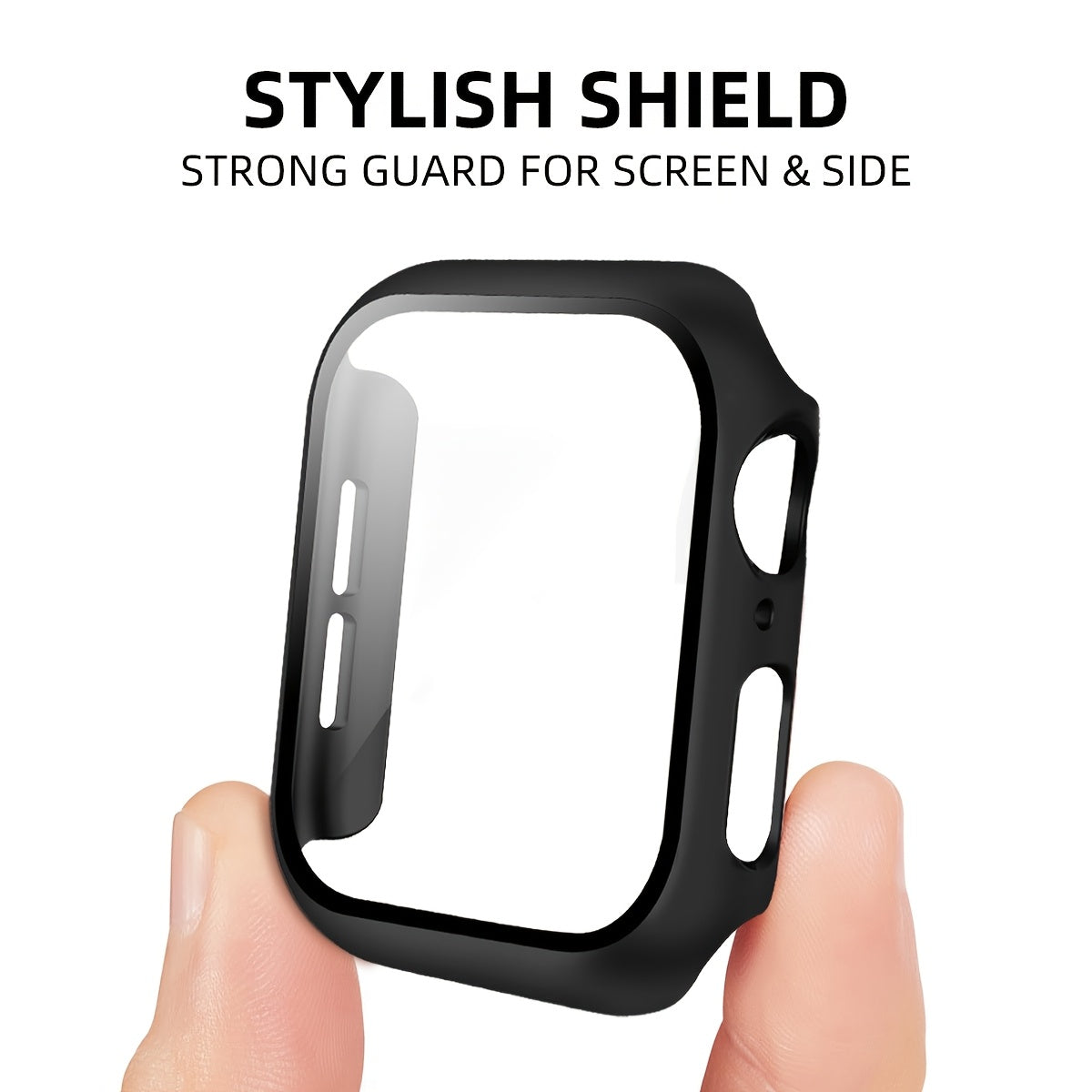 2-in-1 watch strap + screen protector case, stylish and lightweight resin watch strap compatible with stainless steel buckle, PC and resin material, suitable for iWatch 9 8 7 6 5 4 series, size: 40/41/44/45mm