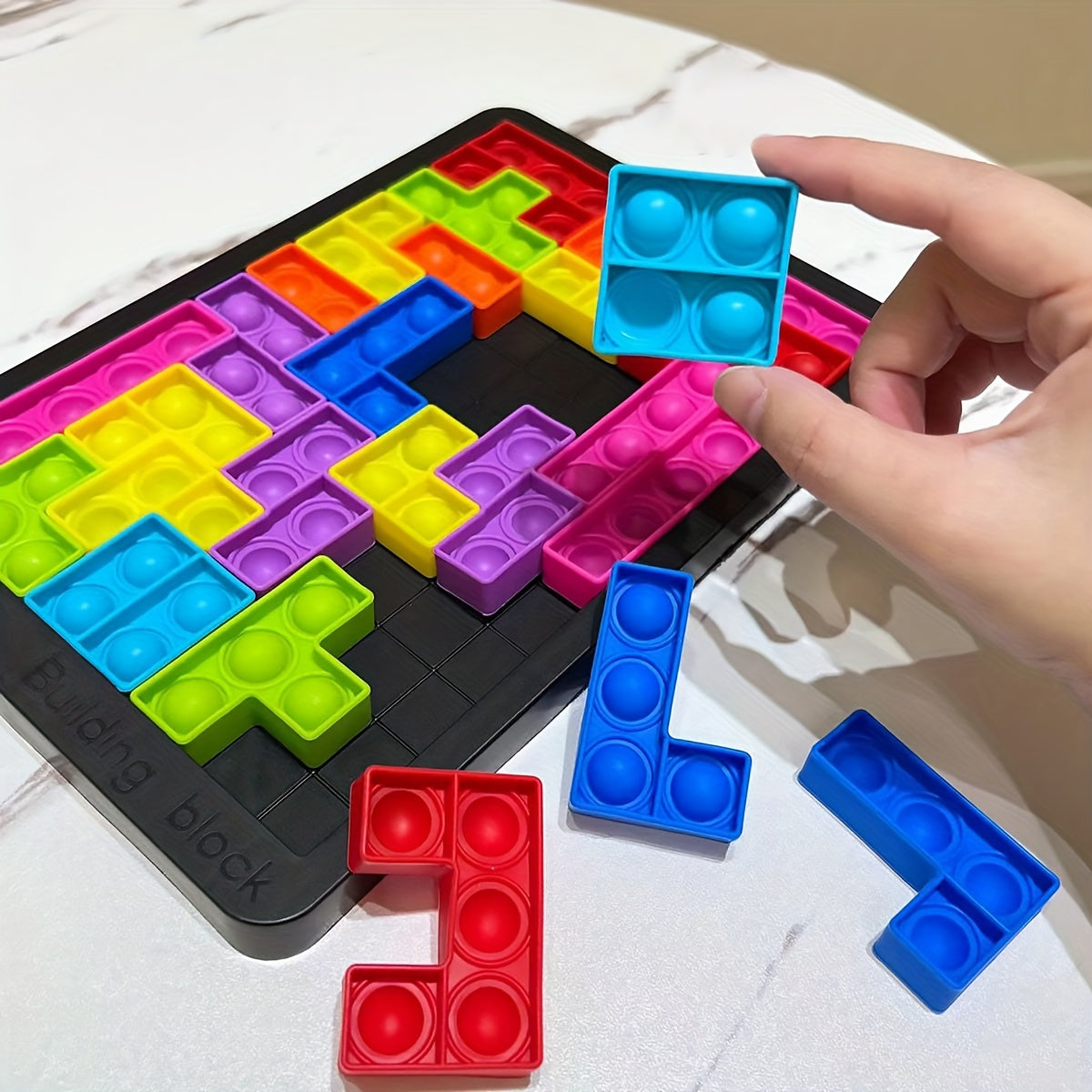Soft Silicone Puzzle Building Blocks - Relax & Brain Teaser Game for Parent-Youngsters Bonding, Educational Toy