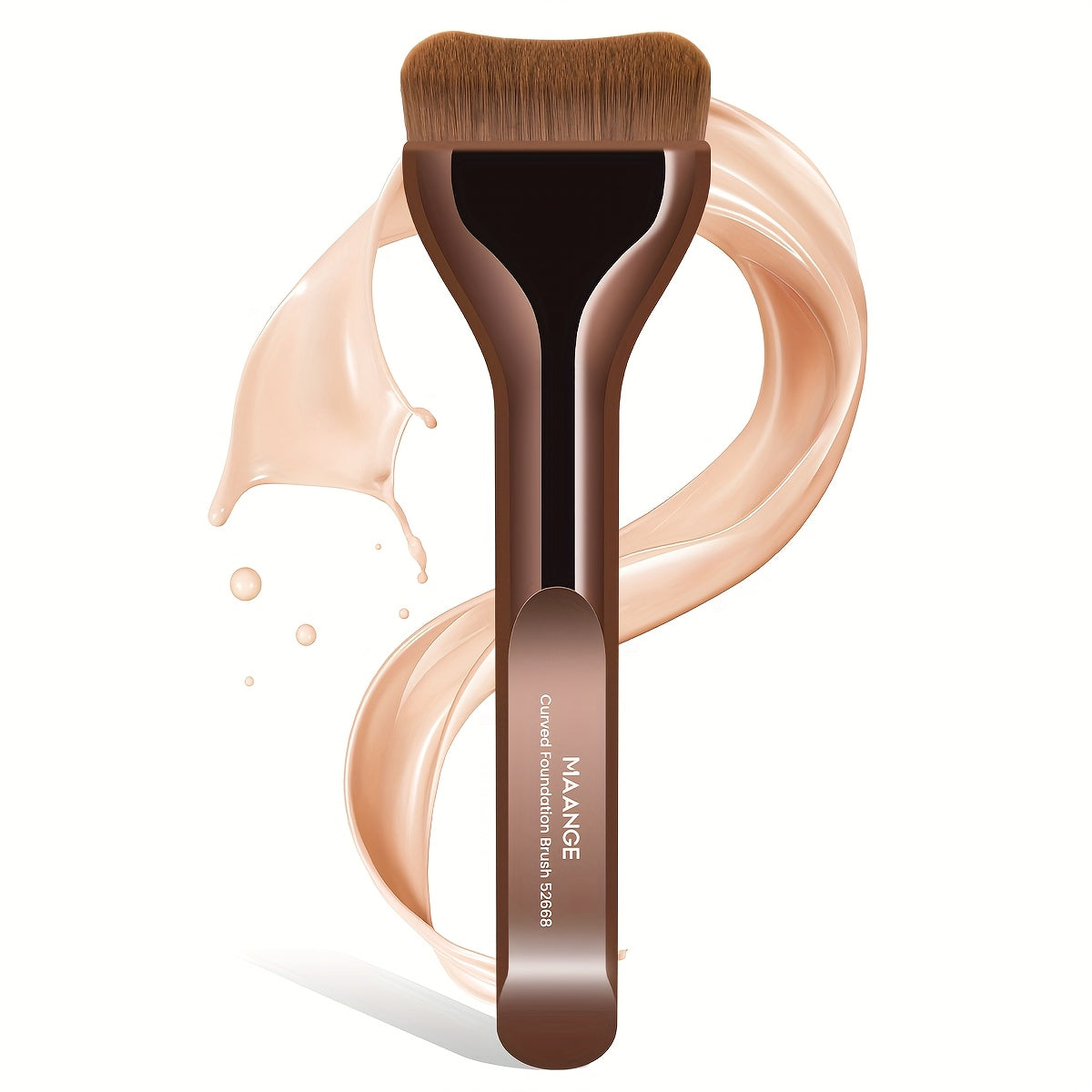 [MAANGE Makeup Brush] MAANGE Soft Nylon Foundation Brush - Travel-Friendly Makeup Brush for Even Application, Metal Handle, Ideal for All Skin Types, Perfect Mother's Day Gift, Essential Makeup Brush