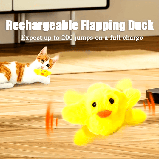 Simulated Animal Interactive Electric Cat Toy: Flap Wings Duck, Exercise and Entertainment, Tease Cat Toy