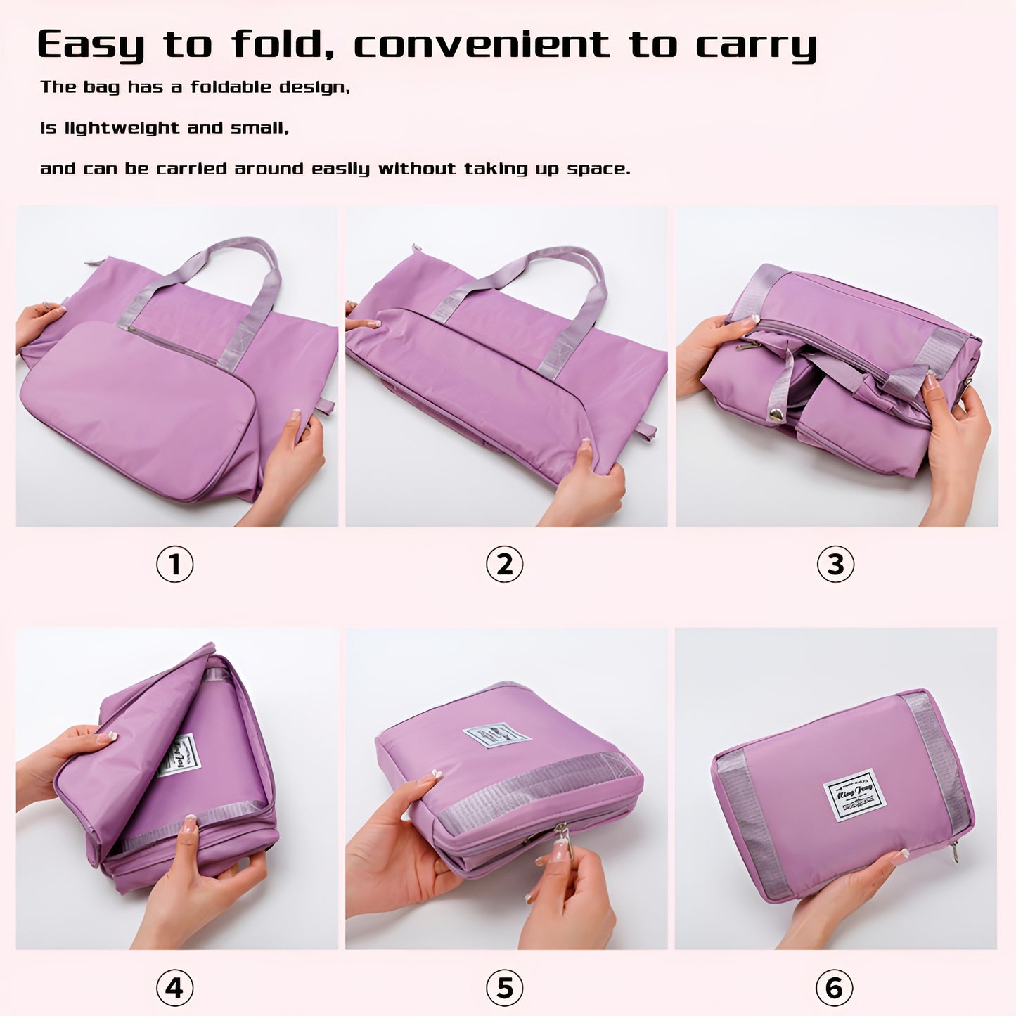 [Durable Travel Duffel] Durable Oxford Fabric Large-Capacity Foldable Travel Duffel Bag - Multi-Functional Outdoor Sports and Fitness Handbag with Dry/Wet Separation - Available in Gray/Purple/Blue/Black, Perfect for Gym, Weekend Getaways, and Travel Orga