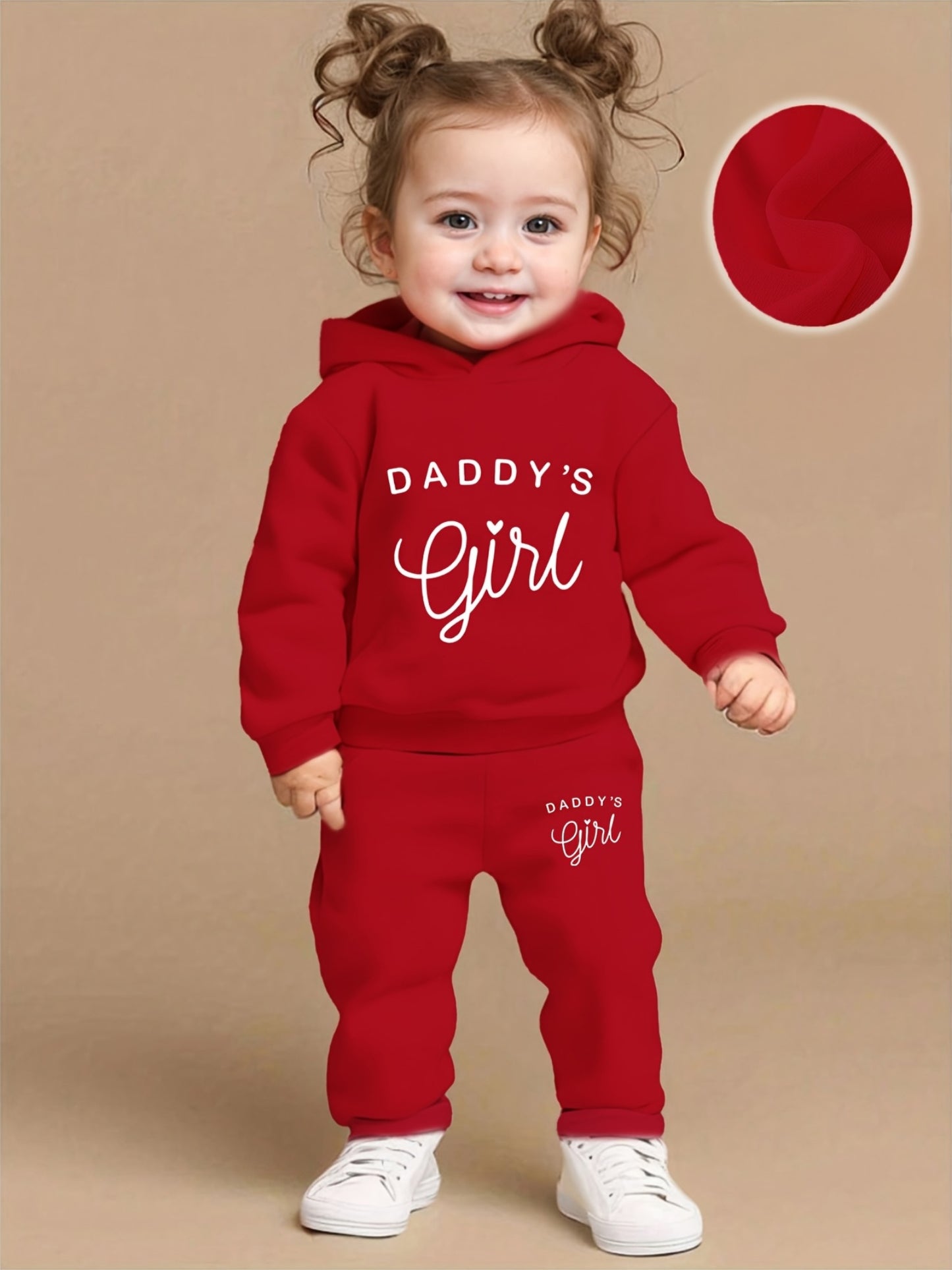 Baby Girl'S DADDY'S GIRL Letter Pattern Hoodie And Casual Long Pants Spring And Autumn Sports Outfit, for Outdoor