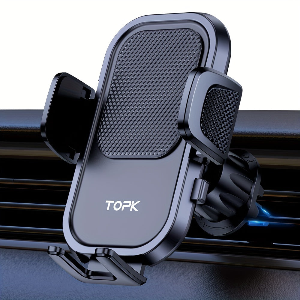 TOPK Car Phone Holder Mount, Car Mount with Hook Clip for Car Air Vent 360° Rotation Phone Mount Compatible with iPhone Samsung Android Cell Phone