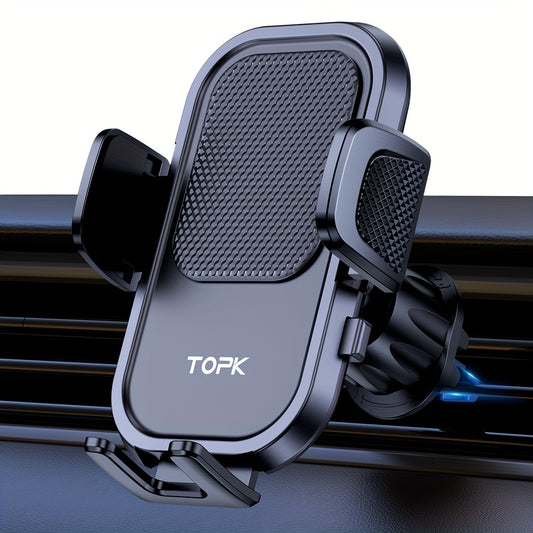 TOPK Car Phone Holder Mount, Car Mount with Hook Clip for Car Air Vent 360° Rotation Phone Mount Compatible with iPhone Samsung Android Cell Phone