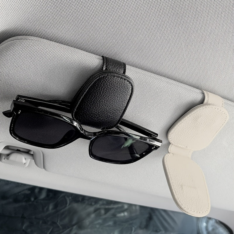 1pc Universal Car Sun Visor Glasses Clip, PVC Material, Auto Eyeglasses Holder, Vehicle Interior Accessories, Eyewear Storage Bracket