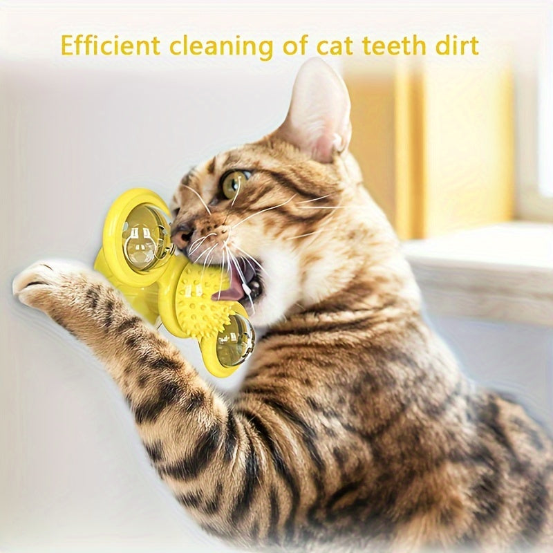 1pc, Fun Rotating Cat Toy, Windmill Turntable Design, Cat Teaser, Stimulate Cat's Vitality, Interactive Play, Enhance Emotions, New Fun in Pet Life