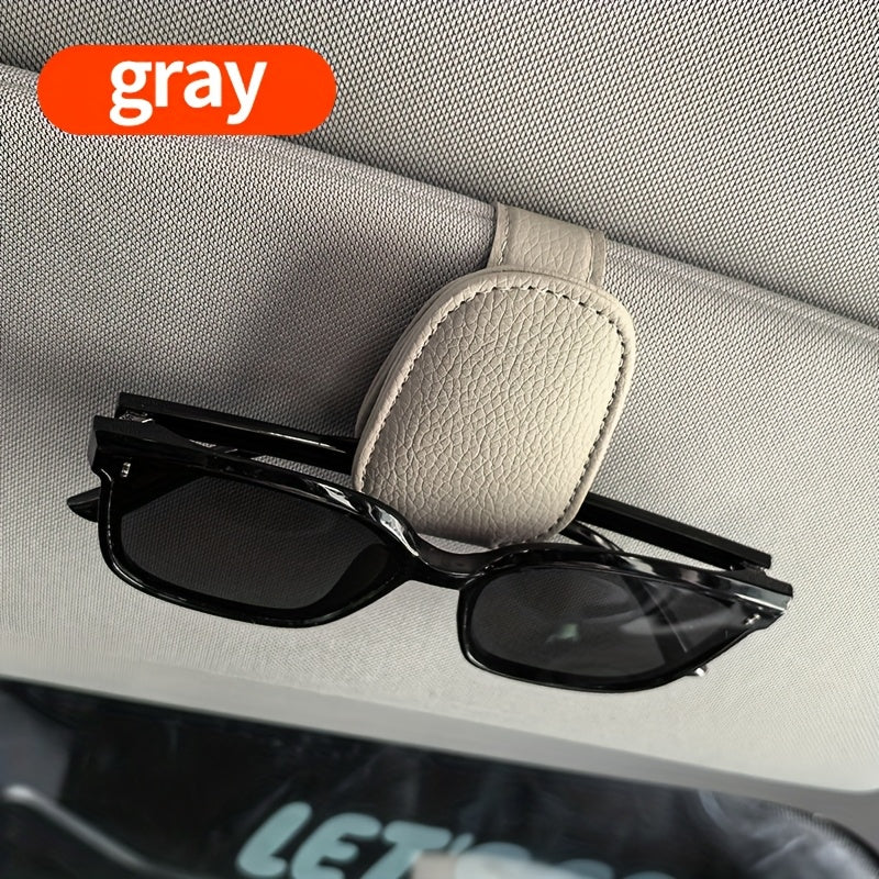1pc Universal Car Sun Visor Glasses Clip, PVC Material, Auto Eyeglasses Holder, Vehicle Interior Accessories, Eyewear Storage Bracket