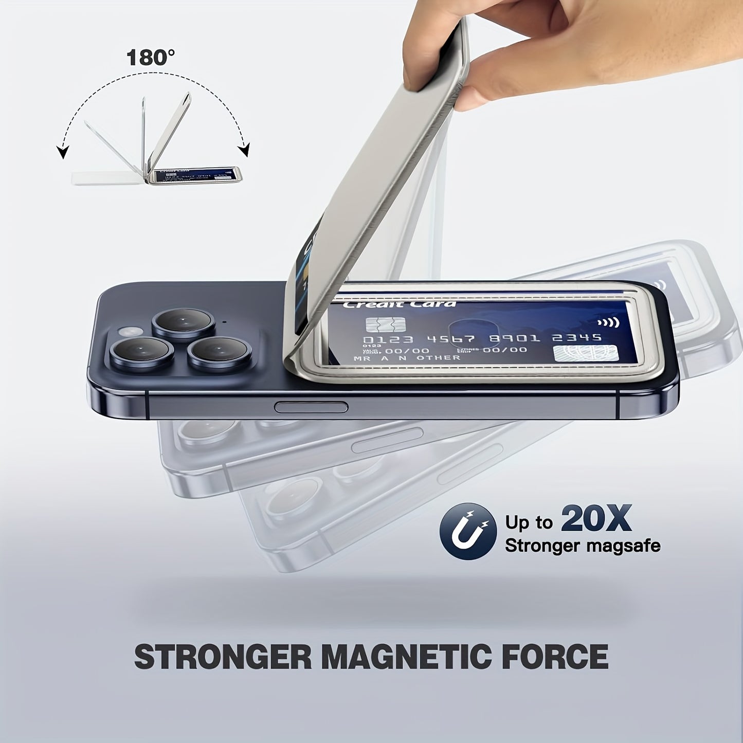 Magnetic Bracket Card Pack - Strongest Magnetic Wallet for iPhone 16/15/14/13/12, Adjustable Stand with 5-6 Card Slots, Perfect for Everyday Use, Includes Christmas Theme Stickers, Everyday Wallet | Modern Wallet Design | Durable Wallet