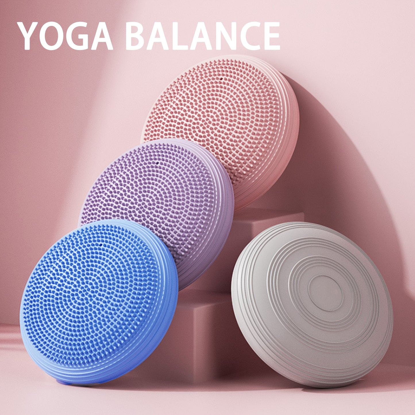 2-Piece Set Inflatable Core Trainer Yoga Balance Pad Set With PVC Material For Yoga, Pilates, And Balance Training