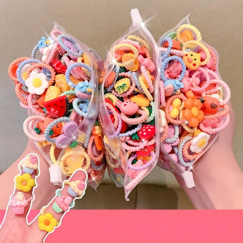 40pcs Cute Hair Ring Set - Women's and Girls' Colorful Elastic Hair Bands, Suitable for Ponytails and Braids