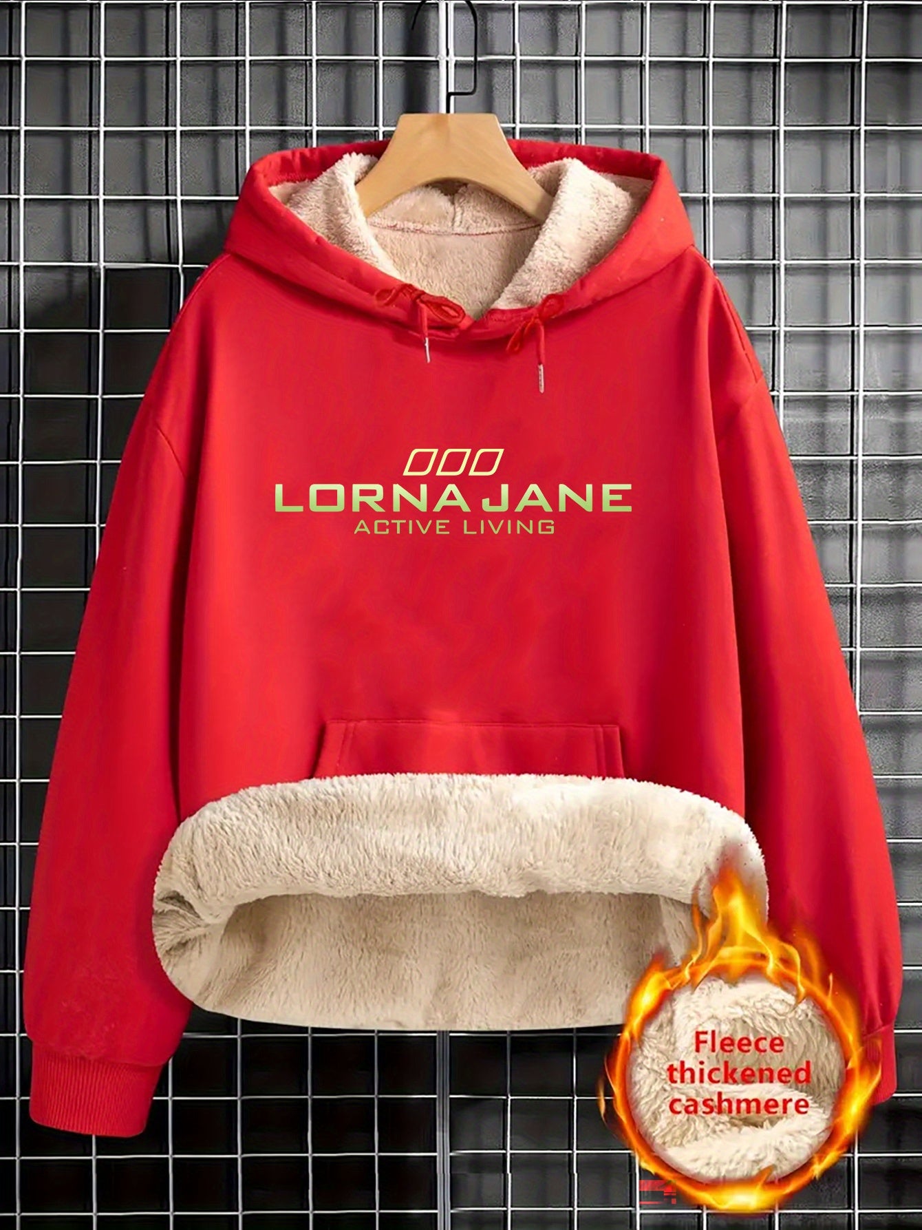 1pc Stylish Green "Lorna Jane" Letter Print Hoodie for Women - Cozy Long Sleeve Pullover with Pockets, Casual Fall/Winter Sweatshirt, Perfect Holiday Gift, Casual Wear Hoodie | Trendy Women'S Hoodie | Texture