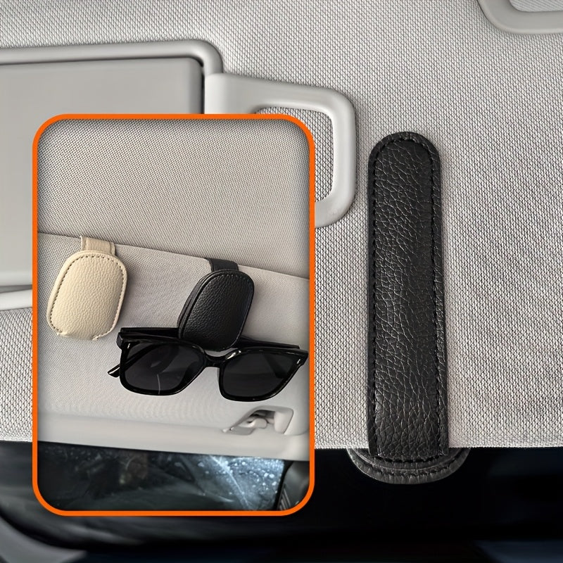 1pc Universal Car Sun Visor Glasses Clip, PVC Material, Auto Eyeglasses Holder, Vehicle Interior Accessories, Eyewear Storage Bracket
