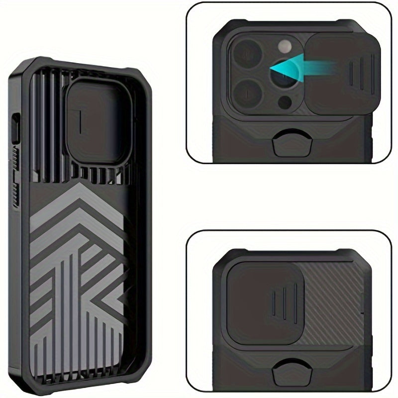 [1pc Heavy-Duty Phone Case] Heavy-Duty Shockproof Phone Case with a Metal Stand And Card Slot, Compatible with Iphone 16 Pro Max, 15 Pro Max, 14 Pro Max, And 13 Pro Max.
