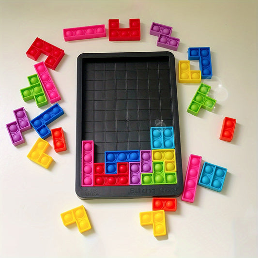 Soft Silicone Puzzle Building Blocks - Relax & Brain Teaser Game for Parent-Youngsters Bonding, Educational Toy
