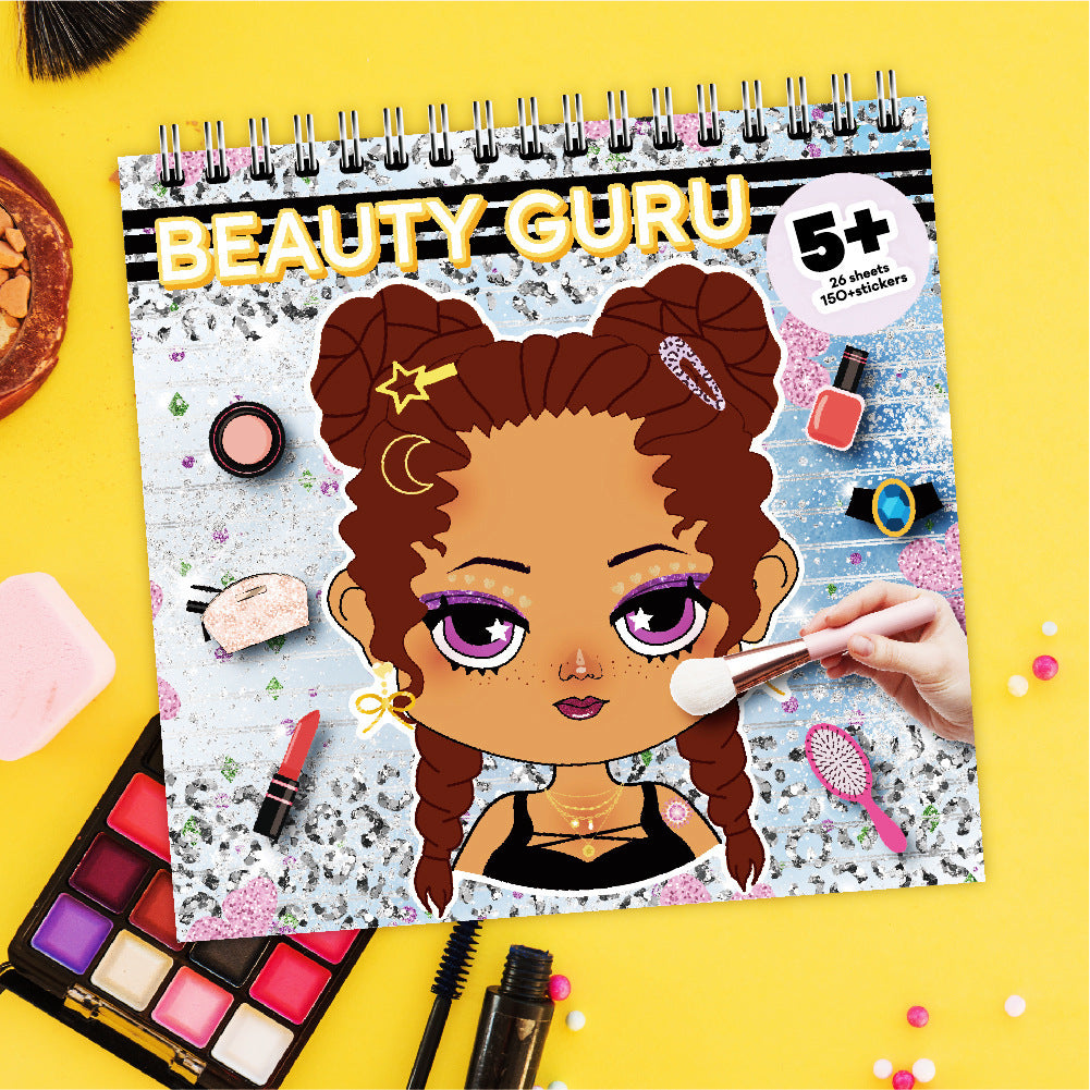 Beauty Guru 5+ Colorful Makeup Sticker Coloring Book - Learn & Practice Makeup Art, Develop Aesthetic Sense, DIY Beauty Fun, Youngsters' Art Supplies | Playful Design | Detailed Illustrations, Beauty Coloring Book