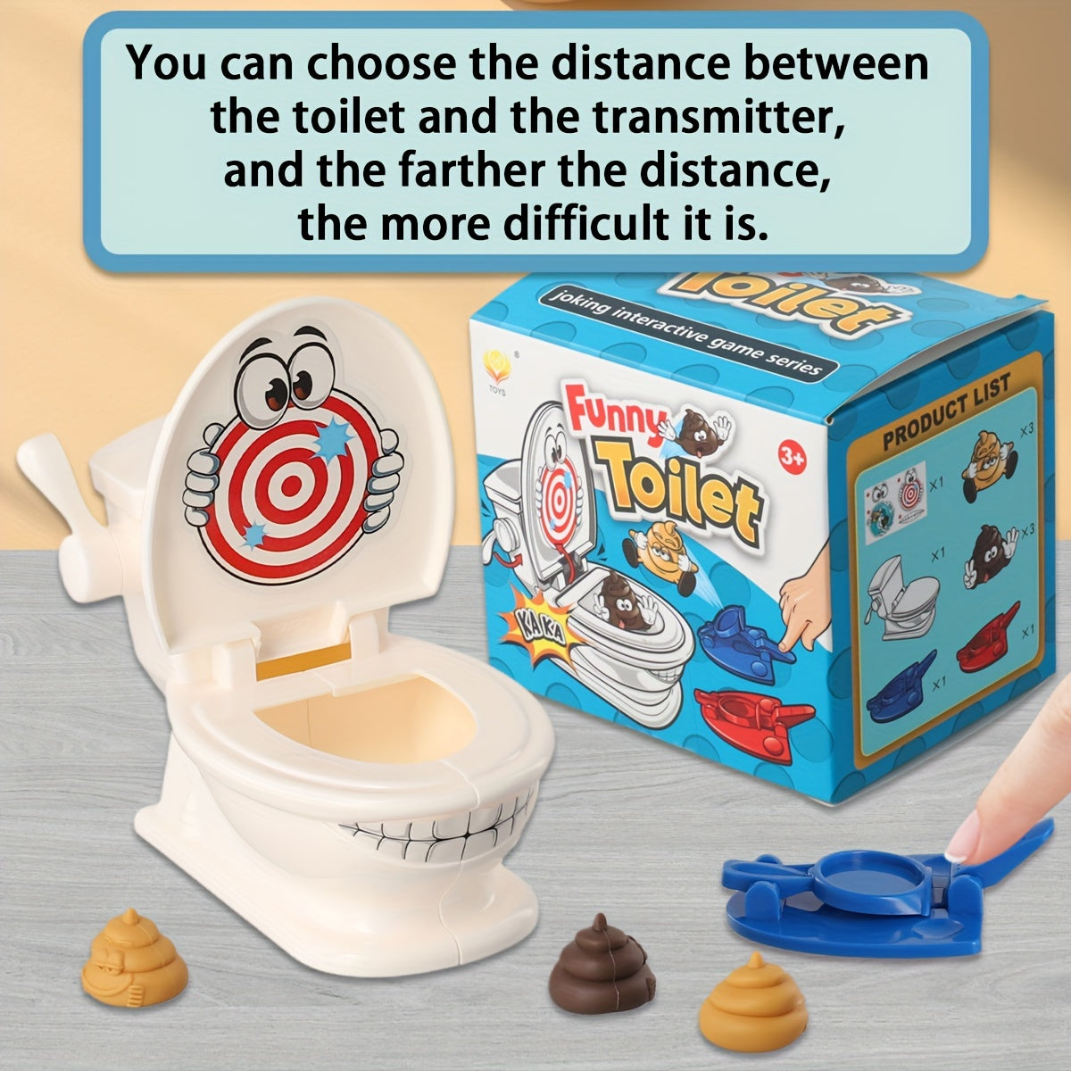 [Poop Shooting Game] Fast Crazy Poop Shooting Game - Poop Shooting | Fun Family Game for Youngsters - Includes 1 Toilet, 2 Quick Launchers, 6 Soft Plastic Toy Poops, Suitable for 3 4 5 6 7 8 9 Years Old Boys and Girls Toy Gift