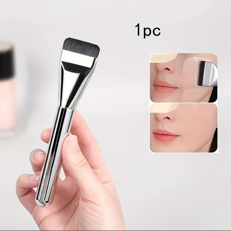 Ultra-Thin Foundation Brush, Lightweight Facial Contour Brush, Flat Head Mask Brush, Hybrid Foundation Cream Makeup Brush, One-Brush Skincare Tool